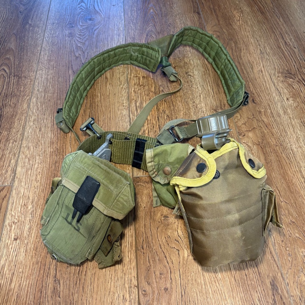 VTG US Military ALICE Load Bearing Web Gear Belt Suspenders Canteen Pouch Set